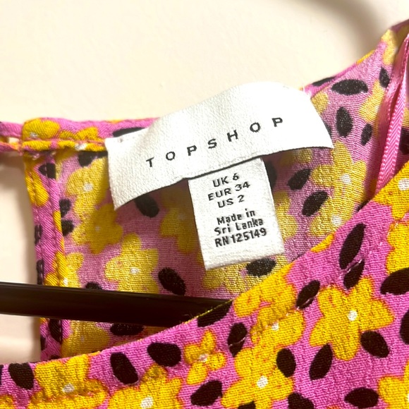 Topshop Floral Print Short Sleeve Midi Dress -NWOT - Picture 8 of 8